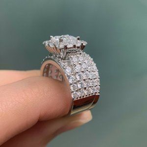 💝Princess Cut Zircon Full Filled Square Multi Layer Luxury, UNVN12246